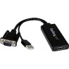 Adaptador StarTech VGA to HDMI Adapter with USB Audio Power