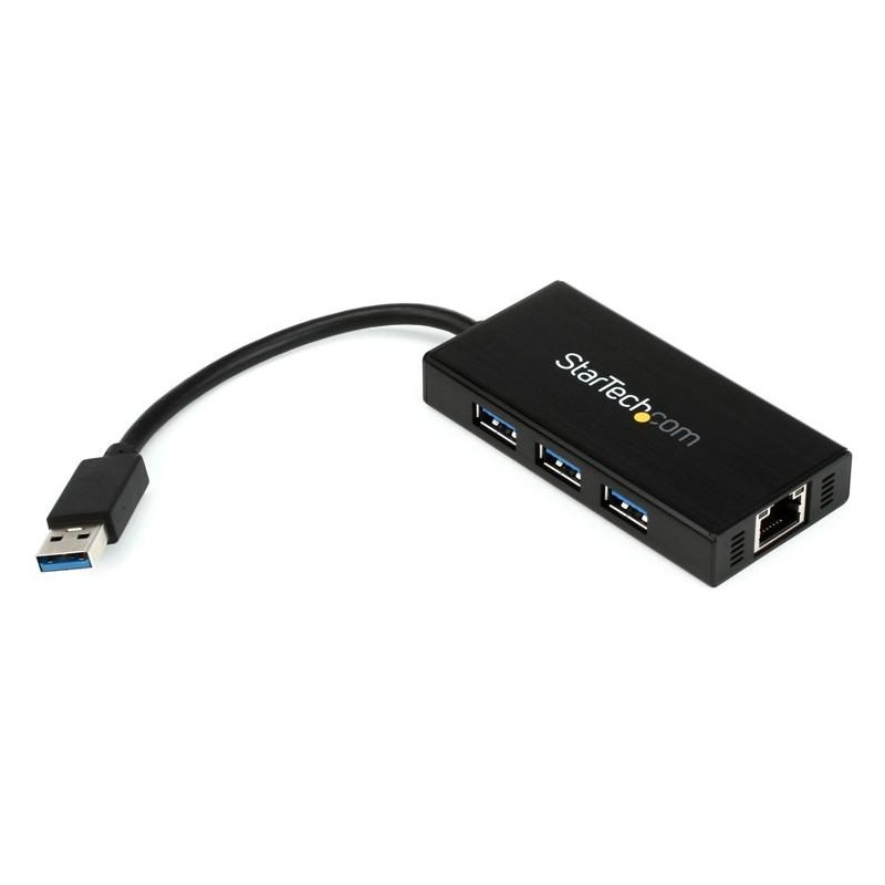 Adaptador StarTech Portable USB 3.0 Hub w/ Gigabit Ethernet