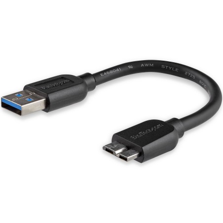 Adaptador StarTech 15cm 6in Slim USB3.0 Micro B Cable