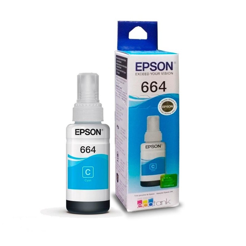 Botella De Tinta Epson 664 Cian 70ml T664220-AL Original