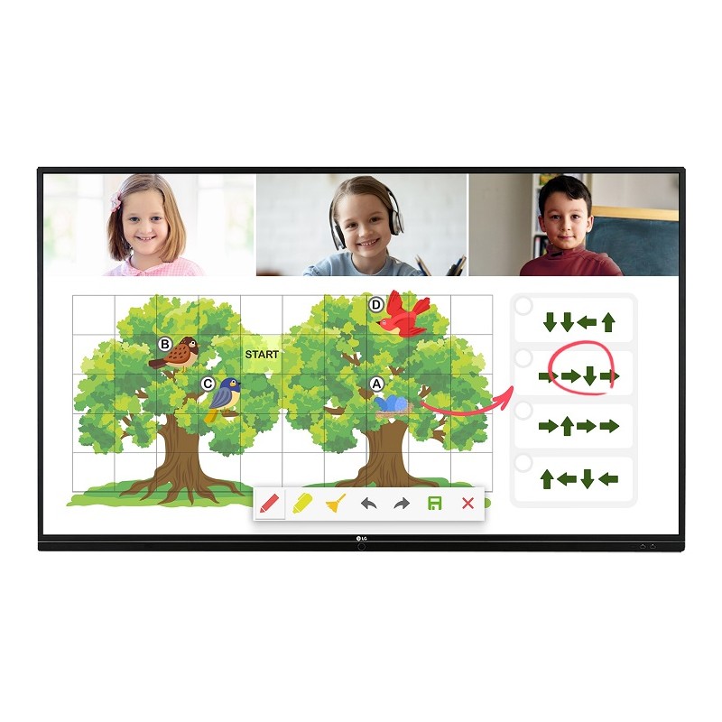 Monitor Industrial LG 55" Pulgadas Touch 16x7 4K 390nits Interactivo HDMI VGA USB + Teclado Logitech K400