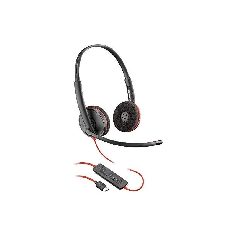 Diadema Poly Blackwire 3220 Binaural Stereo USB-A Microfono Plantronics Polycom
