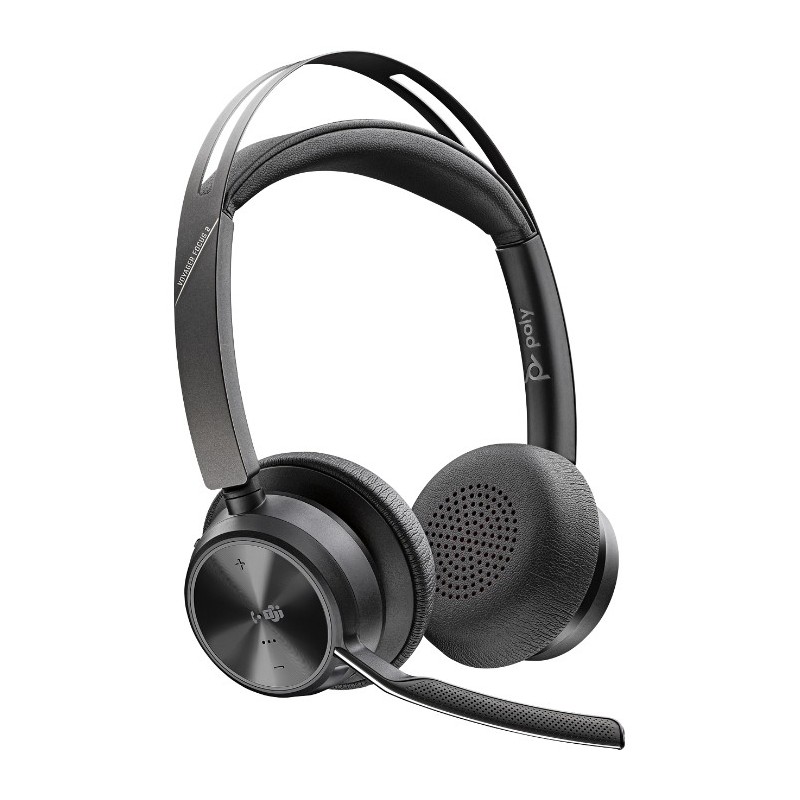 Diadema Poly Voyager Focus 2 Binaural Microfono Stereo Headset Bluetooth USB Plantronics Polycom