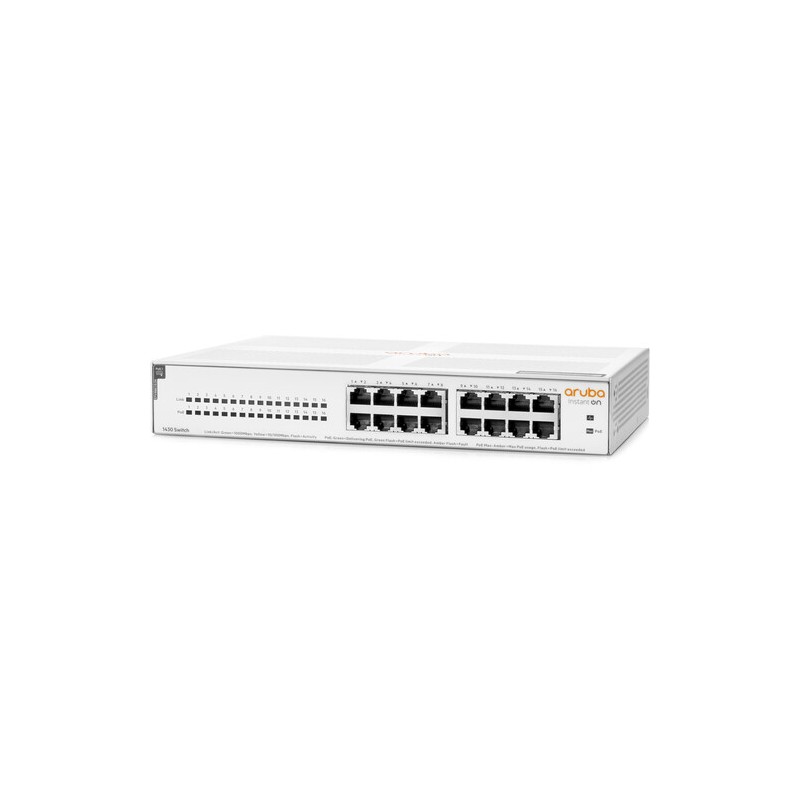 Switch HP Aruba Instant On 1430 16 Puertos Gigabit PoE Capa 2 R8R48A No Administrable