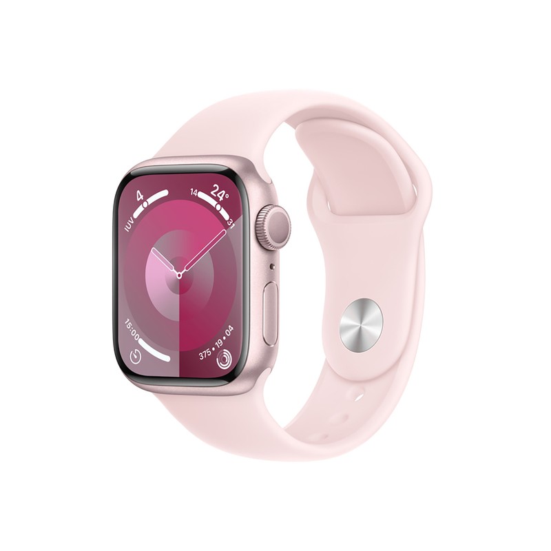 Apple Watch Serie 9 GPS 41mm Caja Aluminio Rosa Correa Deportiva Rosa Claro
