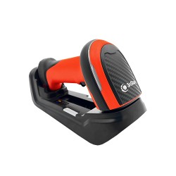 Lector De Codigo De Barras 3nStar SC610 Industrial 1D 2D Inalambrico Con Base Naranja Negro USB