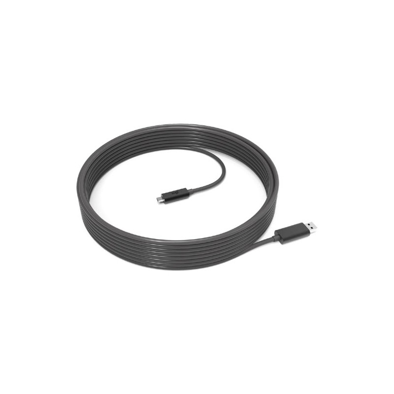 Cable USB Logitech Strong USB-A a USB-C 10Mts USB 3.2 Gen2 10Gbps Gris Oscuro