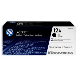 Toner HP 12A Negro 4.000 Paginas Q2612AD Original Pack x 2