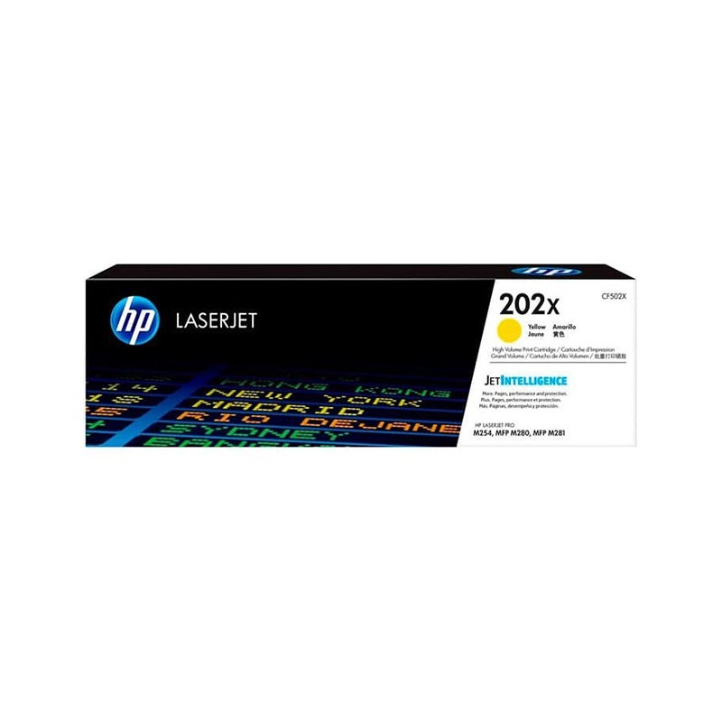 Toner HP 202X Amarillo 2.500 Paginas CF502X Original