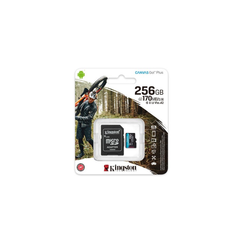 Memoria MicroSDXC 256GB Kingston Canvas Go Plus 170MB/s Adaptador
