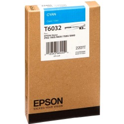 Cartucho De Tinta Epson T6032 Cyan 220ml UltraChrome K3 Stylus Pro 7800/9800/7880/9880