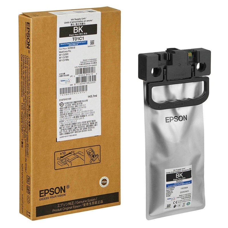 Bolsa De Tinta Epson T01C1 Negra 10.000 Paginas WF-C579R WF-C529R