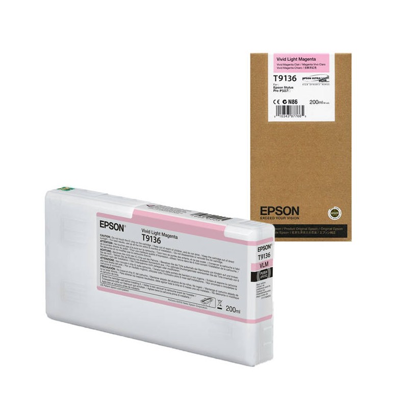 Cartucho De Tinta Epson T9136 Vivid Light Magenta Ultrachrome HDX 200ml SureColor P5000
