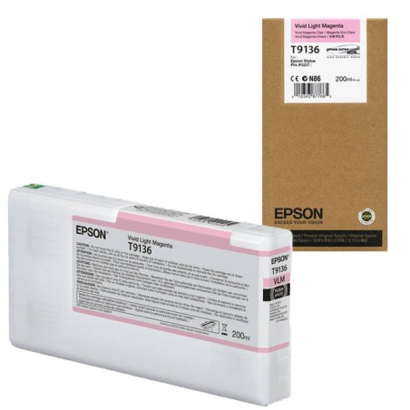 Cartucho De Tinta Epson T9136 Vivid Light Magenta Ultrachrome HDX 200ml SureColor P5000