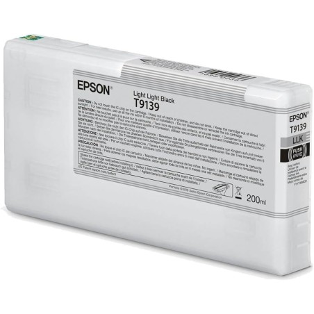 Cartucho De Tinta Epson T9139 Light Light Black Ultrachrome HDX 200ml SureColor P5000