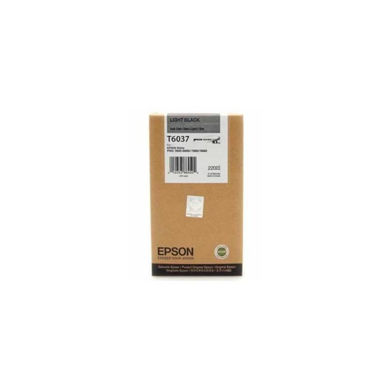 Cartucho De Tinta Epson T6037 Light Black 220ml UltraChrome K3 Stylus Pro 7800/9800/7880/9880