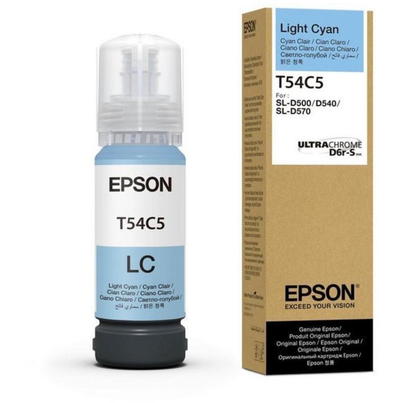 Botella De Tinta Epson T54C5 Light Cyan 70ml UltraChrome D6r-S SureLab SL-D500 SL-D540 SL-D570