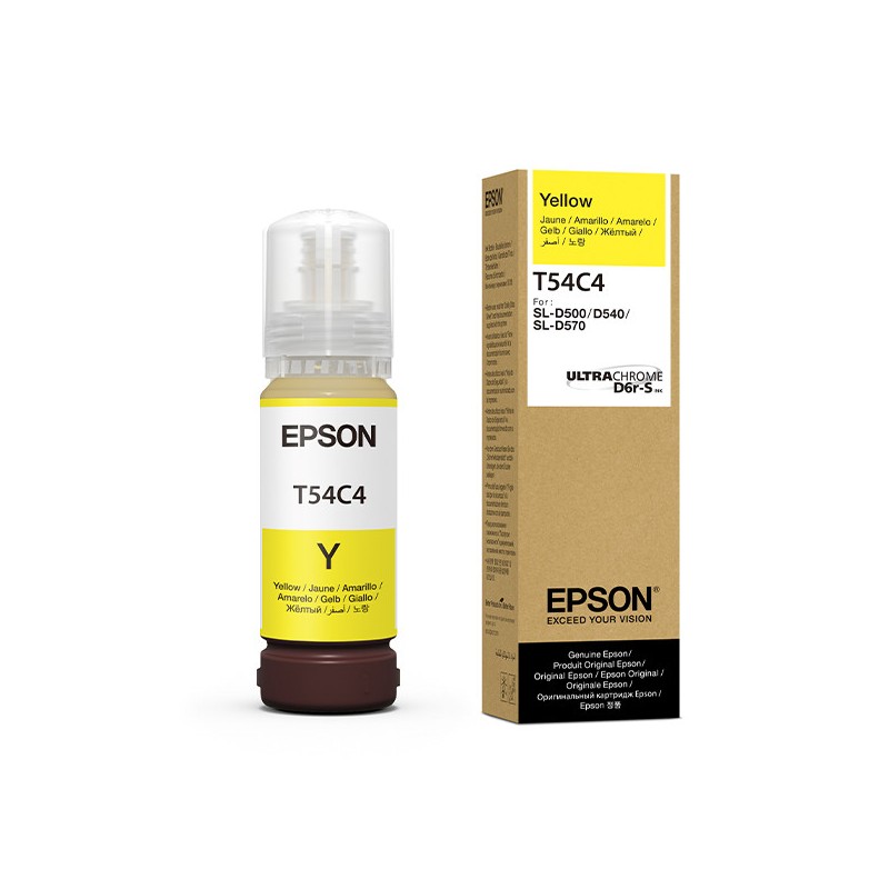Botella De Tinta Epson T54C4 Yellow 70ml UltraChrome D6r-S SureLab SL-D500 SL-D540 SL-D570