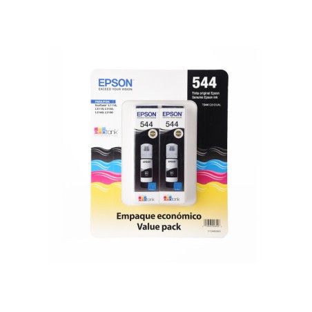 Botella De Tinta Epson 544 BK Negro Kit x 2 T544120 65ml L3110 L3150 L1110 L5190
