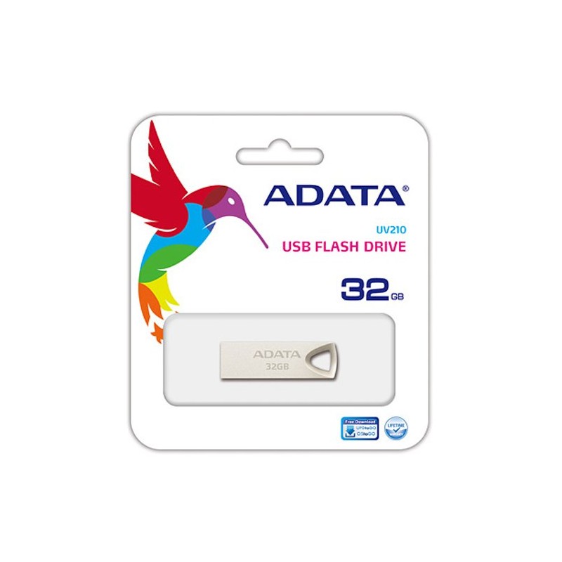 Memoria USB 2.0 32GB Adata UV210 Dorado Metalico