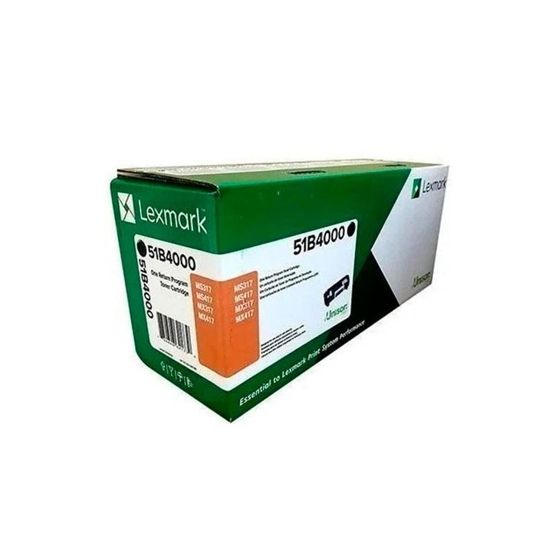 Toner Lexmark 51B4000 Negro 2.500 Paginas MS317 MX317 MS417 MX417 MS517 MX517