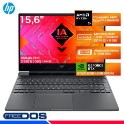 Portatil HP Victus Gaming 15-FB2025LA Ryzen5 8645HS 16GB 512GB SSD 15.6" Video 4GB FreeDos Mica Plata