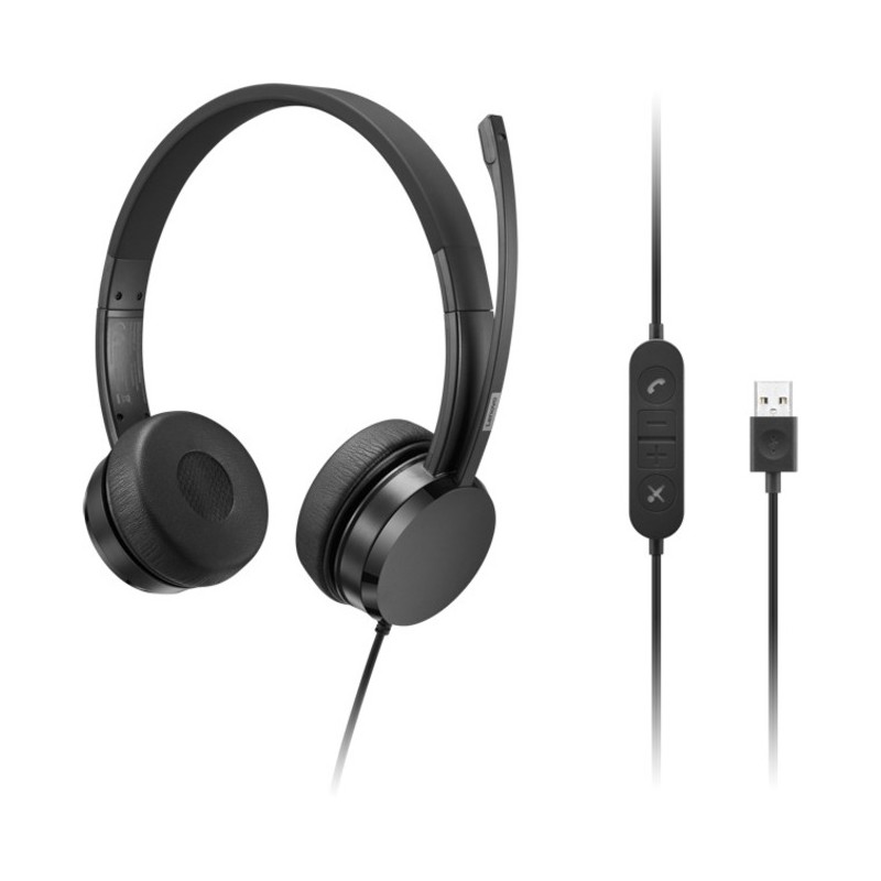 Lenovo USB-A Wired Stereo On ear Headset