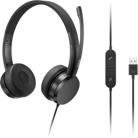 Lenovo USB-A Wired Stereo On ear Headset