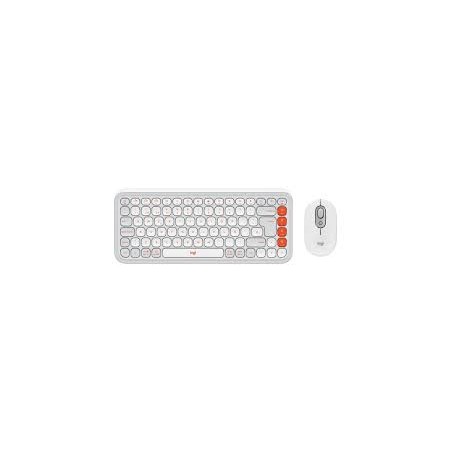 Combo Teclado Mouse Logitech POP Icon Blanco Bluetooth Español