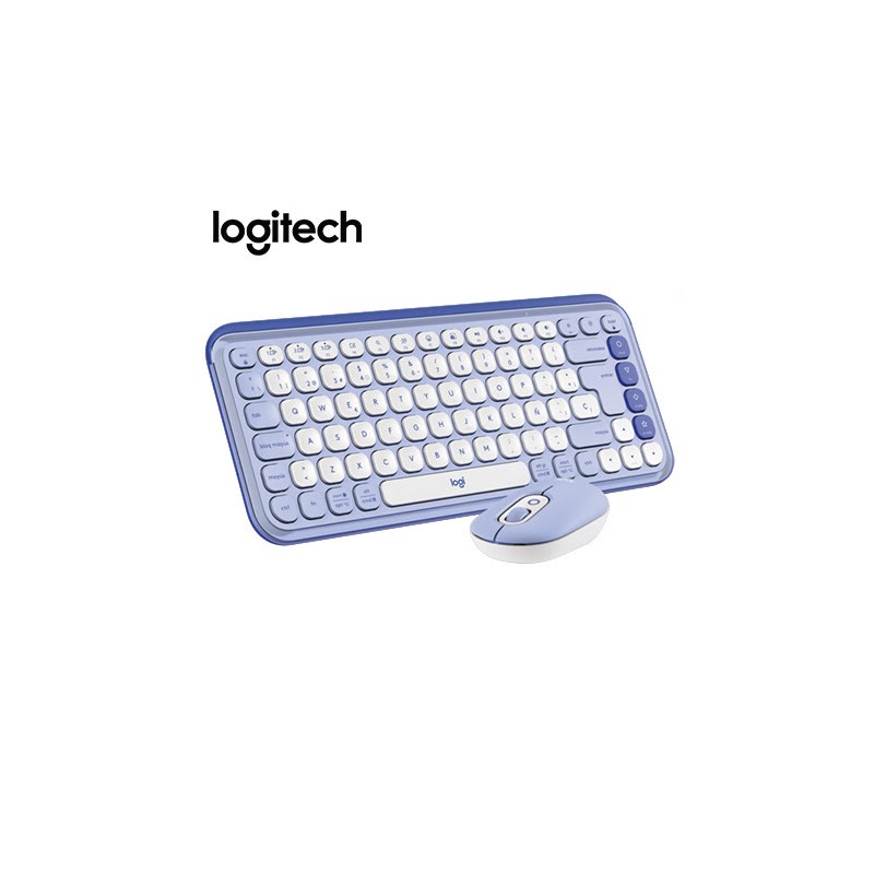 Combo Teclado Mouse Logitech POP ICON LILA