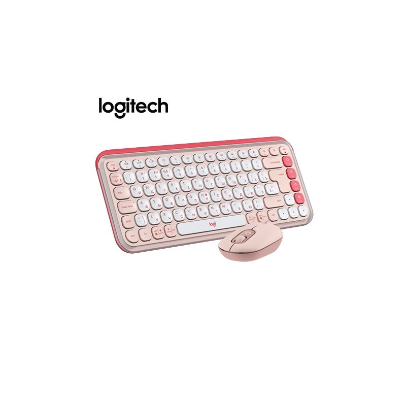 Combo Teclado Mouse Logitech POP ICON ROSE