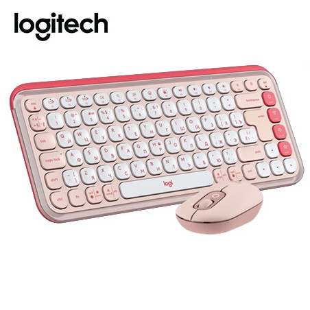 Combo Teclado Mouse Logitech POP ICON ROSE