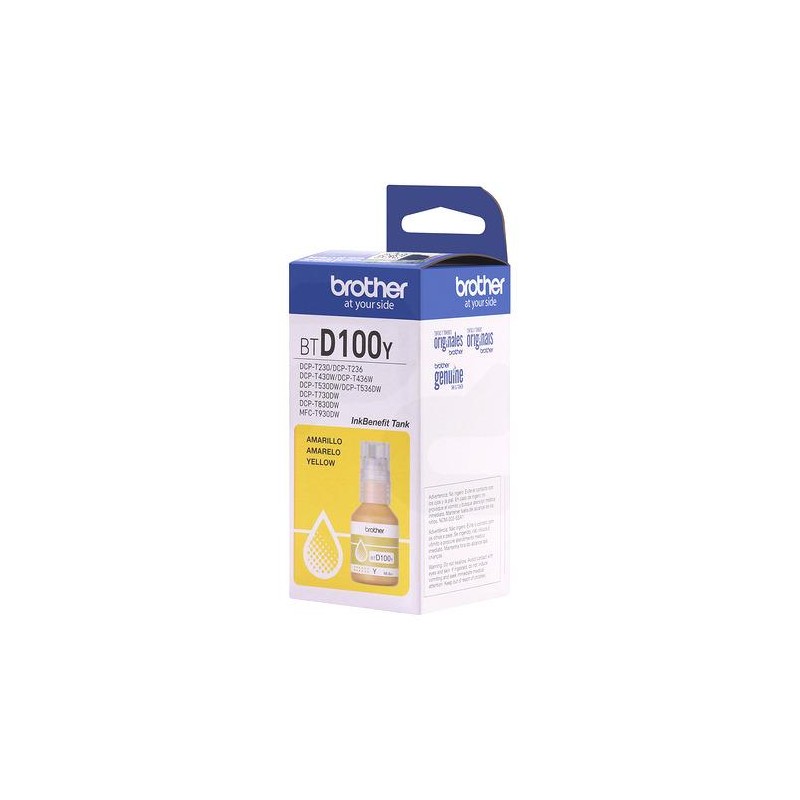 Botella De Tinta Brother Yellow BTD100Y 5000 Pag DCP-T230 T430W T530W
