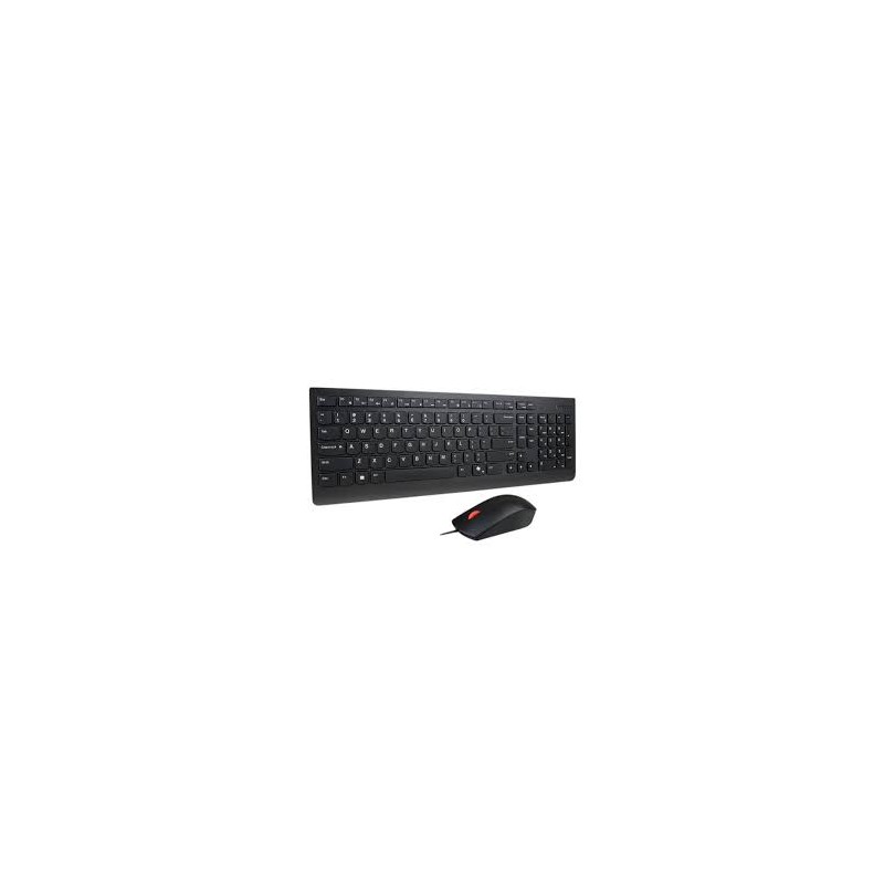 Combo Teclado Mouse Lenovo Essential Español USB Negro