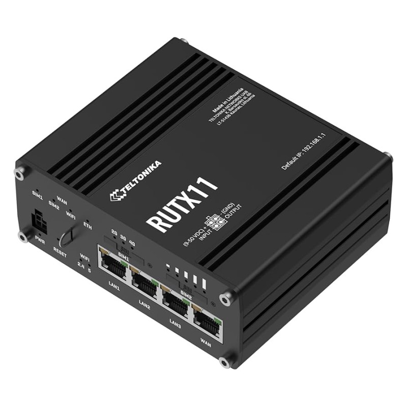 Router Celular Teltonika RUTX11 4 Puertos Gigabit Ethernet WiFi5 4G LTE Bluetooth