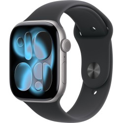 Apple Watch Serie 11 GPS 46mm Caja Aluminio Gris Espacial Correa Deportiva Negro M/L