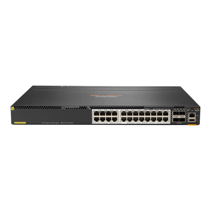 Switch HP Aruba CX 6300M 24 Puertos SmartRate 4SFP56 Clase6 PoE Multigigabit JL660A