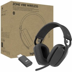 Diadema Auricular Logitech Zone Vibe Inalambrica Teams Bluetooth Grafito Con Microfono