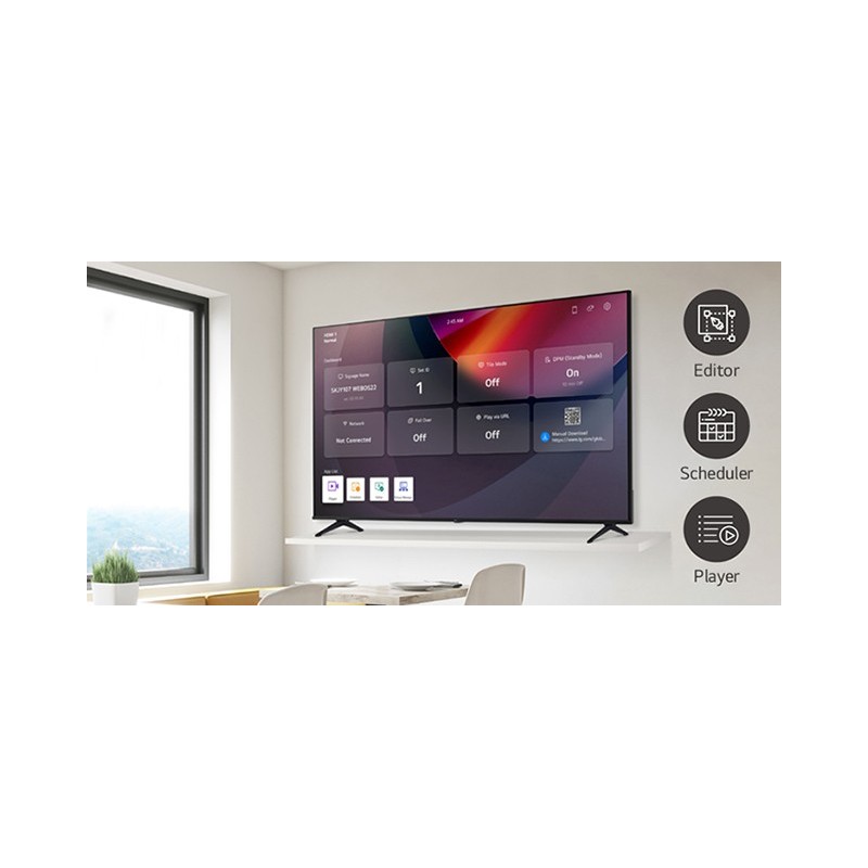 Monitor Industrial Televisor LG Signage 43" PK640S 16x7 4K 270nit HDMI USB WiFi RJ45