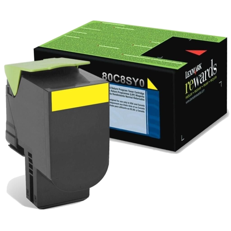 Toner Lexmark 808SY Amarillo 2.000 Paginas 80C8SY0 Original