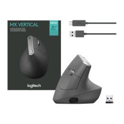 Mouse Logitech MX Vertical Inalámbrico Bluetooth USB Bolt Graphite