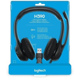 Diadema Auricular Logitech H390 USB-C Negro Con Micrófono