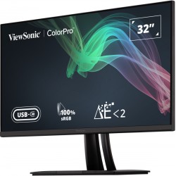 Monitor ViewSonic ColorPro VP3256-4K 32" Pulgadas Plano 4K HDMI DisplayPort USB-C Negro Plateado