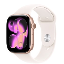 Apple Watch Series 11 Smart Watch 42mm Caja de Aluminio Oro Rosa Correa Deportiva Rosa Rubor GPS S/M