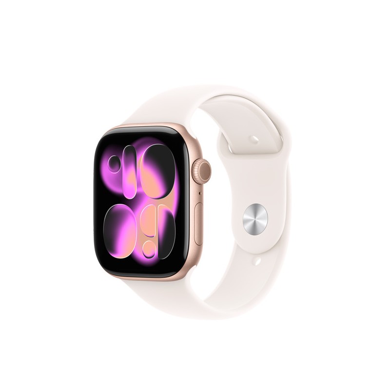 Apple Watch Series 11 Smart Watch 42mm Caja de Aluminio Oro Rosa Correa Deportiva Rosa Rubor GPS S/M