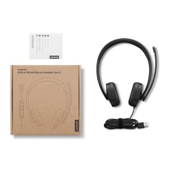 Diadema Auricular Lenovo Gen2 Binaural Estereo On-Ear USB-A Negro Con Microfono