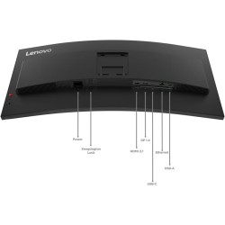 Monitor Lenovo ThinkVision T34WD-40 34” Pulgadas Curvo WQHD HDMI DisplayPort USB-C RJ45 Negro