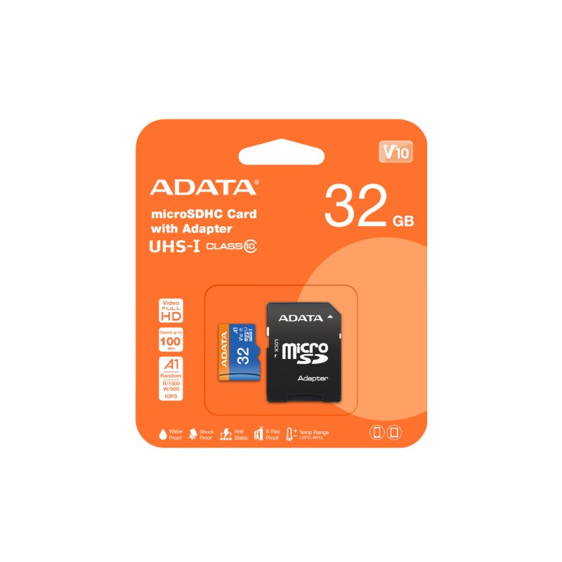 Memoria microSDHC Adata Premier 32GB UHS-I Class 10 A1 V10 con Adaptador SD