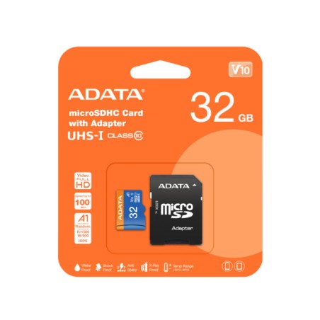 Memoria microSDHC Adata Premier 32GB UHS-I Class 10 A1 V10 con Adaptador SD