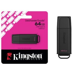 Memoria USB 3.2 Kingston 64GB DataTraveler Exodia USB-A Gen1 Negro